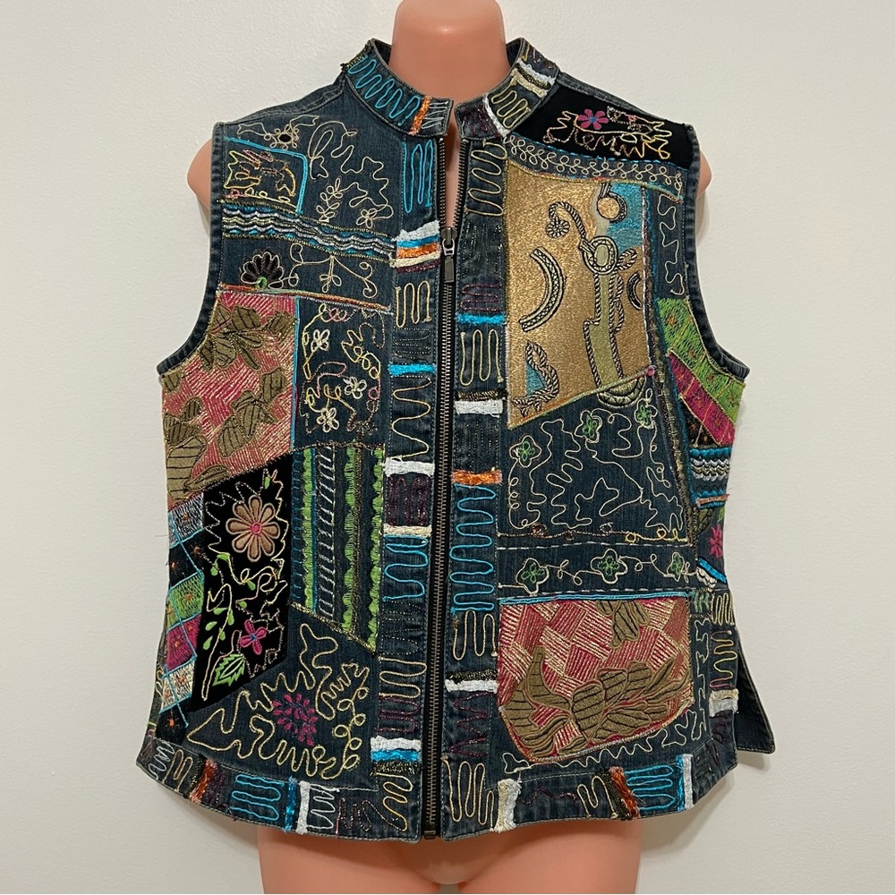 Chico's Multicolor Patchwork Vest - image 1